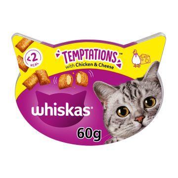 Whiskas Temptations Κοτόπουλο & Τυρί 60gr