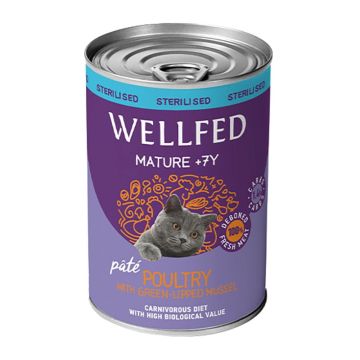 Wellfed Mature +7 Πουλερικά & Μύδια σε Πατέ 400gr