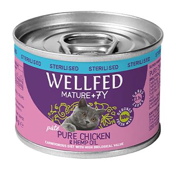 Wellfed Mature +7 Κοτόπουλο & Έλαιο Κάνναβης σε Πατέ 200gr