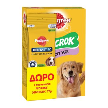 Pedigree Biscrok 500gr + Dentastix Medium 77gr Δώρο