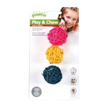 Pawise Παιχνίδι Willow Chews Balls για Τρωκτικά 3τμχ