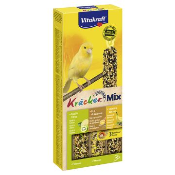 Vitakraft Kracker Trio Mix με Πορτοκάλι, Μπανάνα & Ακτινίδιο για Καναρίνια 3τμχ