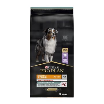 Purina Pro Plan Dog Medium-Large Adult Grain Free Sensitive Digestion Γαλοπούλα 12kg