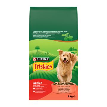 Friskies Dog Active Adult Με Βοδινό 9kg