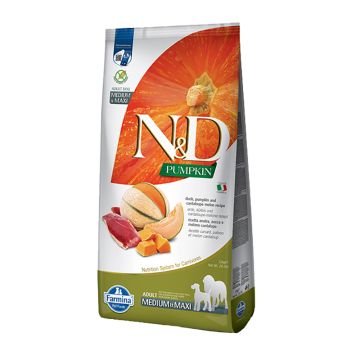 N&D Pumpkin Dog Adult Medium-Maxi με Πάπια, Κολοκύθα & Πεπόνι 12kg