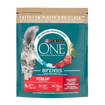 Purina One Sterilised Cat με Βοδινό & Σιτάρι 800gr