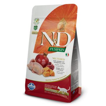 N&D Pumpkin Cat Neutered με Ορτύκι, Κολοκύθα & Ρόδι 300gr