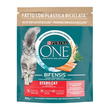 Purina One Sterilised Cat με Σολομό & Σιτάρι 800gr