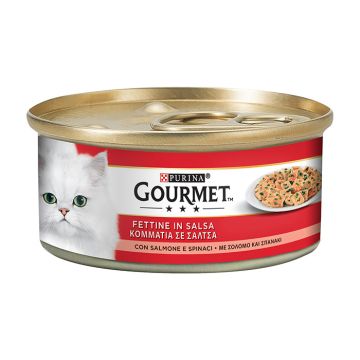 Gourmet Κομματάκια σε Σάλτσα Σολομός & Σπανάκι 195gr