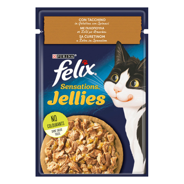 Felix Sensations Jellies με Γαλοπούλα & Σπανάκι 85gr