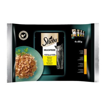 Sheba Πολυσυσκευασία με Επιλεγμένα Πουλερικά 4x85gr