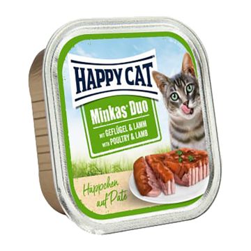 Happy Cat Duo Πατέ Πουλερικά & Αρνί 100gr
