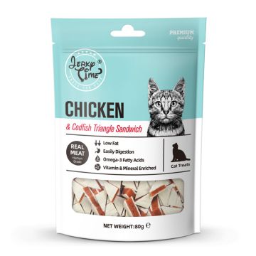 Jerky Time Pollock Sandwich με Κοτόπουλο 80gr