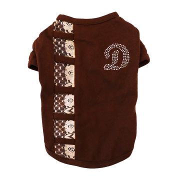 Pet Μπλούζα Σκύλου με Δαντέλα Καφέ S 26cm