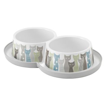 Moderna Διπλό Μπολ Trendy Dinner Cat Maasai 2x350ml