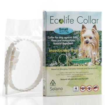 Ecolife Αντιπαρασιτικό Περιλαίμιο Small Λευκό 35cm