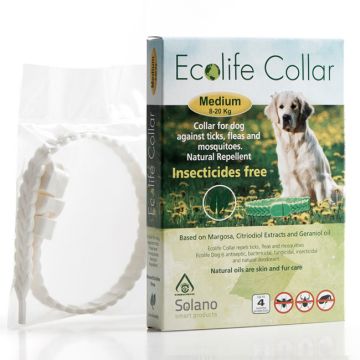 Ecolife Αντιπαρασιτικό Περιλαίμιο Λευκό Medium 42cm