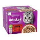 Whiskas Multipack Μοσχάρι, Κοτόπουλο, Πουλερικά, Αρνί σε Σάλτσα 24x85gr